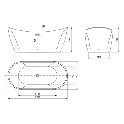 NoirWave Cast-Iron Slipper Tub
